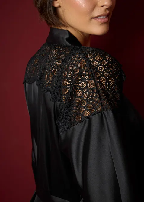 Saténové kimono s lesklým efektem, bonprix