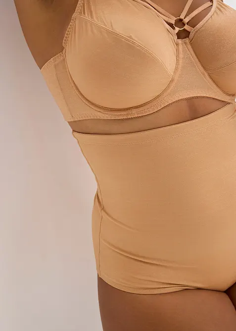 Stahovací kalhotky s vysokým pasem, z třpytivého materiálu, střední tvarující efekt, bonprix