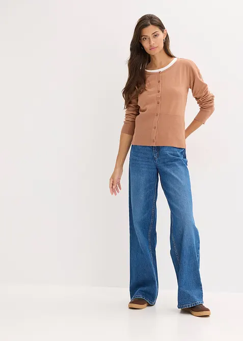 Kabátek z jemného úpletu ze splývavé viskózové směsi, bonprix