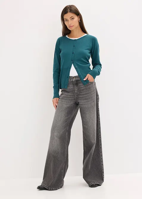 Kabátek z jemného úpletu ze splývavé viskózové směsi, bonprix