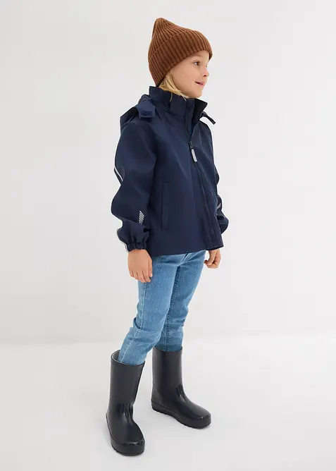 Termo bunda do deště, s odnímatelnou kapucí a reflexními detaily, bonprix