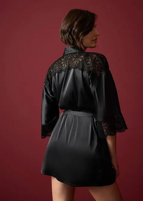 Saténové kimono s lesklým efektem, bonprix