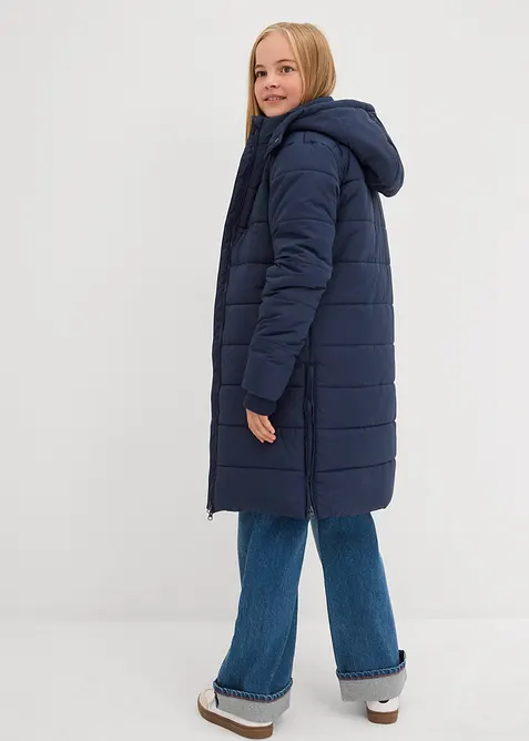 Prošívaný kabát s odnímatelnou kapucí, bonprix