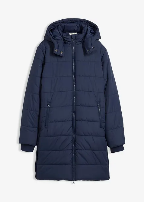 Prošívaný kabát s odnímatelnou kapucí, bonprix