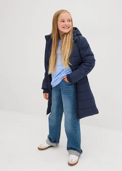 Prošívaný kabát s odnímatelnou kapucí, bonprix