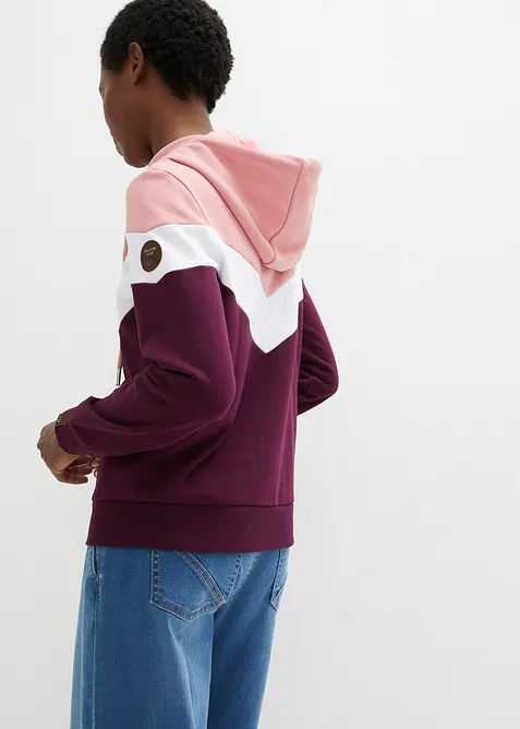 Mikina s kapucí a velkým límcem, bonprix