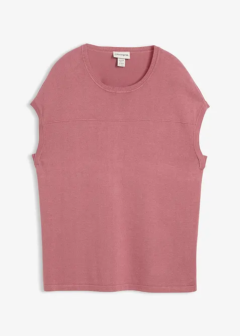 Svetr bez ruk&aacute;vů z měkk&eacute; směsi s visk&oacute;zou, bonprix