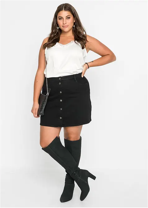 Strečová džínová sukně, bonprix