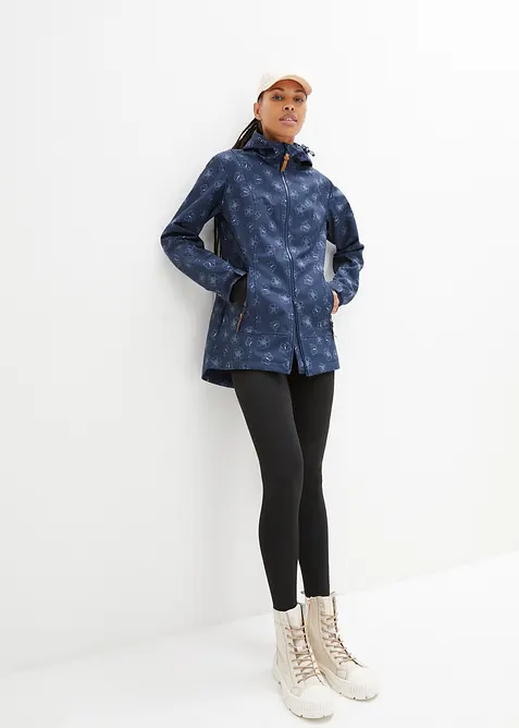 Softshellová bunda s květinovým vzorem, vodoodpudivá úprava, bonprix