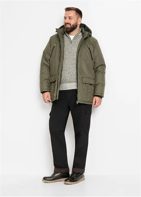 Strečově cargo termokalhoty Regular Fit, Straight, bonprix