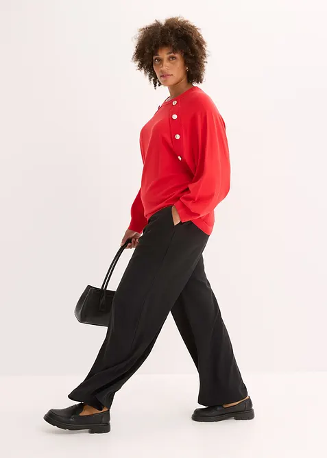 Svetr z jemn&eacute; pleteniny ze spl&yacute;vav&eacute; visk&oacute;zov&eacute; směsi, bonprix