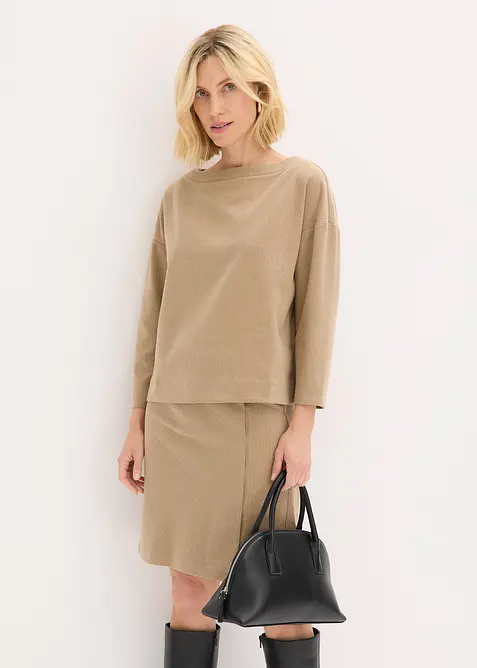 Tunika z pevného materiálu se vzorem rybí kosti, bonprix