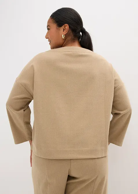 Tunika z pevného materiálu se vzorem rybí kosti, bonprix