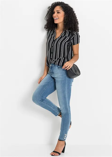 Halenka s kr&aacute;tk&yacute;m ruk&aacute;vem, z čist&eacute; visk&oacute;zy, bonprix