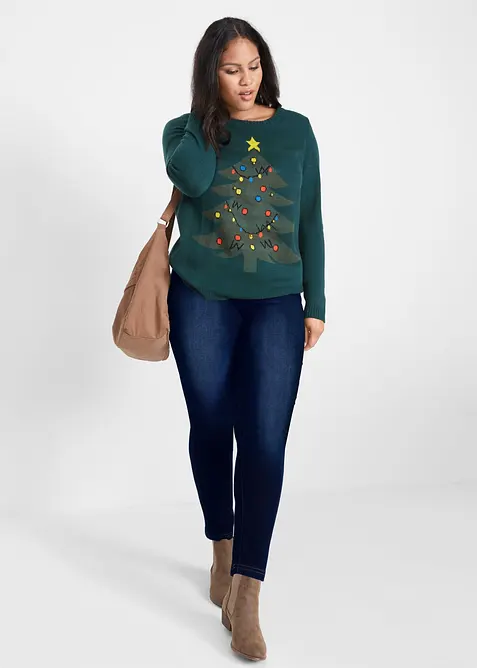 High Waist jeggings, ealstick&eacute;, s termo funkc&iacute;, pohodln&aacute; pasovka, bonprix