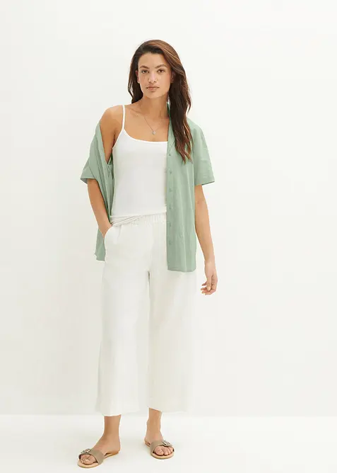 Lněné kalhoty Culotte, délka po lýtka, bonprix