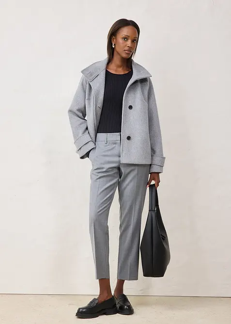 Úzké kalhoty s vlnou, bonprix