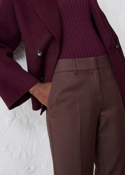 Úzké kalhoty s vlnou, bonprix