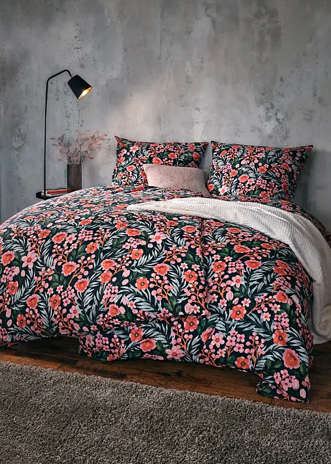 Souprava povlečení s květinovým designem, bonprix