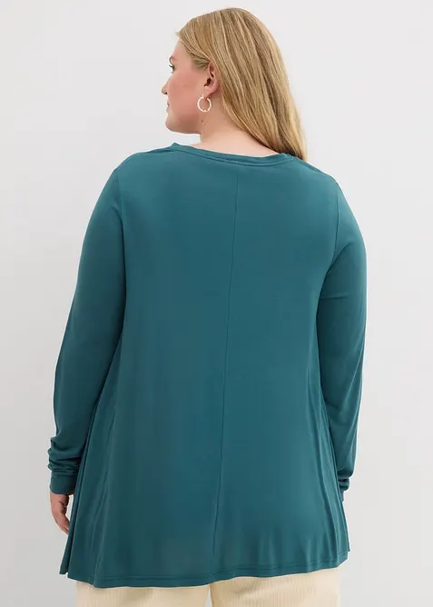 Triko s dlouhým rukávem, z měkké viskózy, bonprix