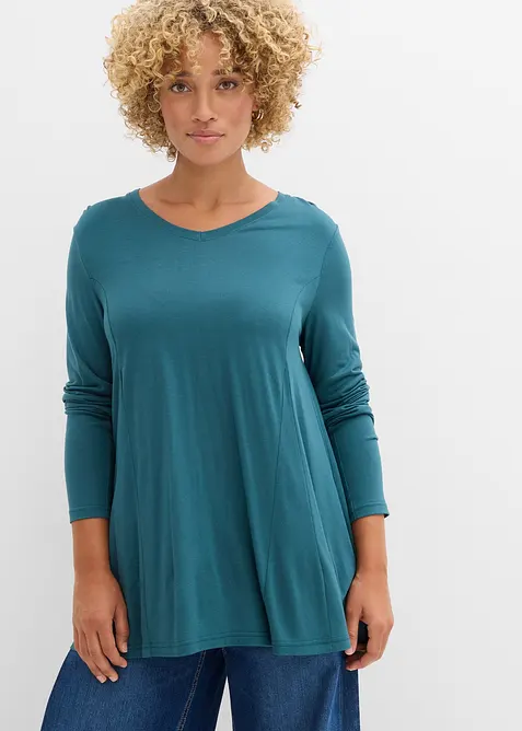 Triko s dlouhým rukávem, z měkké viskózy, bonprix