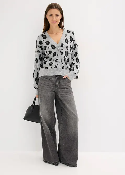 Pletený kabátek se vzorem, bonprix