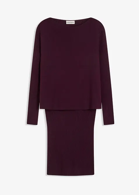 Pletené šaty s vestou (2dílná souprava), bonprix