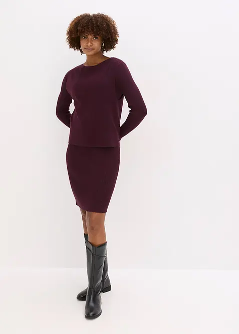 Pletené šaty s vestou (2dílná souprava), bonprix