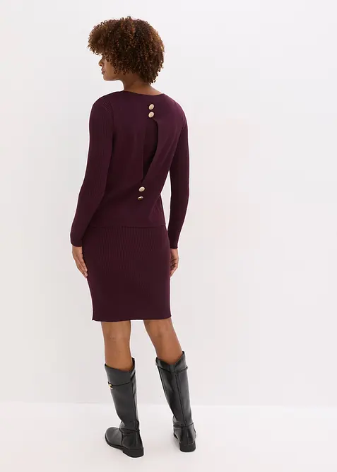 Pletené šaty s vestou (2dílná souprava), bonprix