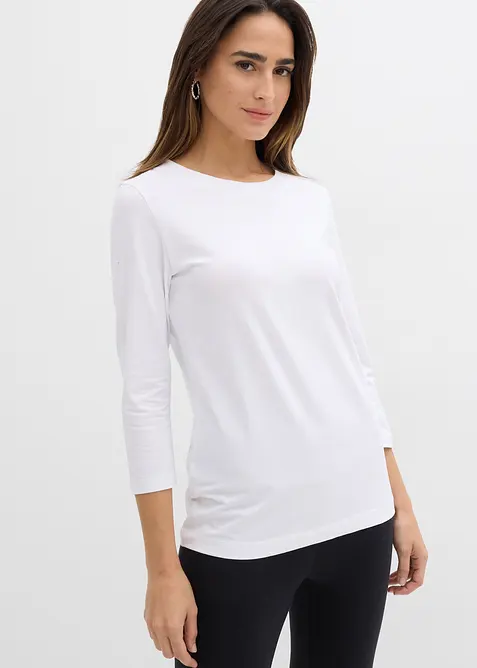 Tričko s 3/4 rukávem, s čistou organickou bavlnou, bonprix