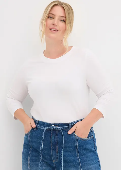 Tričko s 3/4 rukávem, s čistou organickou bavlnou, bonprix