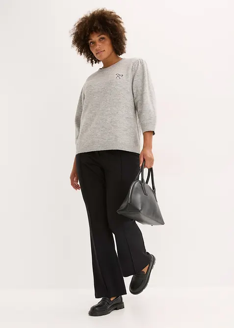 Kalhoty bez zap&iacute;n&aacute;n&iacute; z materi&aacute;lu Punto, bonprix