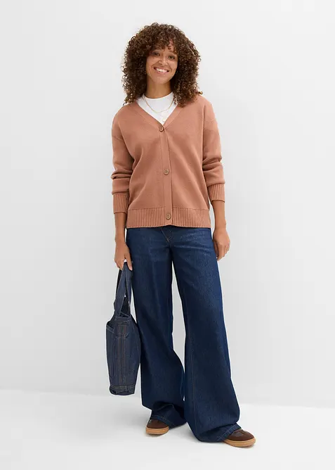 Kabátek z jemné žebrované pleteniny Milano, bonprix