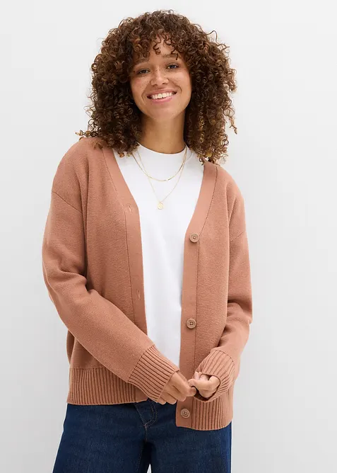 Kabátek z jemné žebrované pleteniny Milano, bonprix