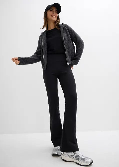 Kalhoty do zvonu, z organické bavlny se strečem, bonprix