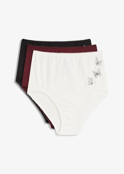 Vysoké kalhotky s organickou bavlnou (3 ks v balení), bonprix