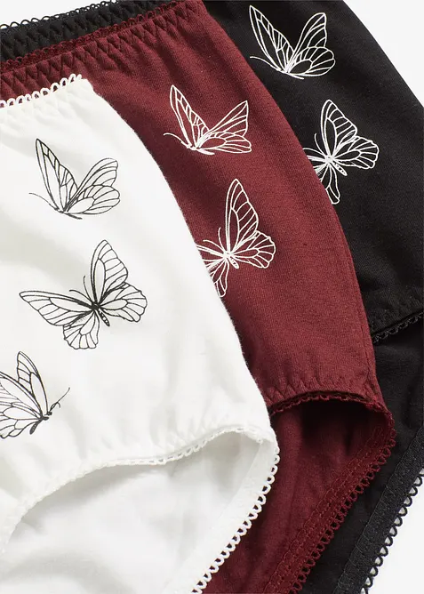 Vysok&eacute; kalhotky s organickou bavlnou (3 ks v balen&iacute;), bonprix