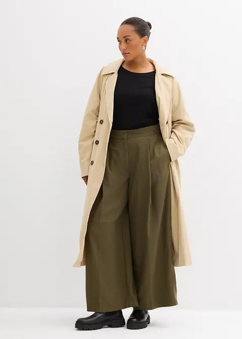 Kalhoty s postranními přezkami, z viskózové směsi, bonprix