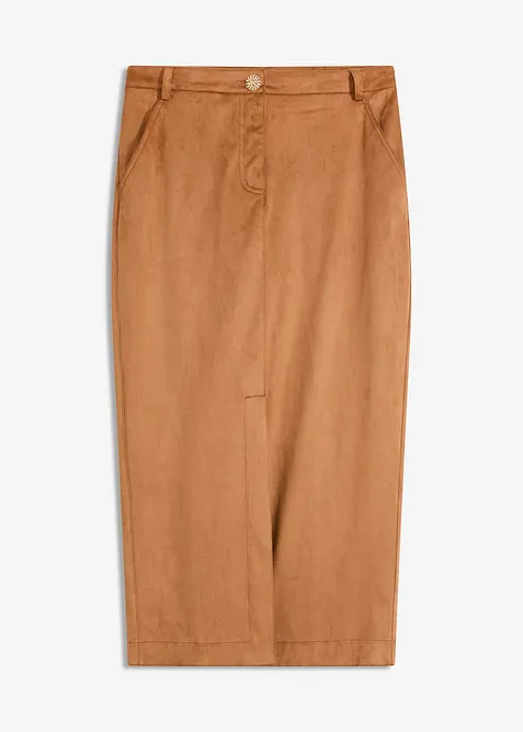 Pouzdrová sukně z imitace velurové kůže, bonprix