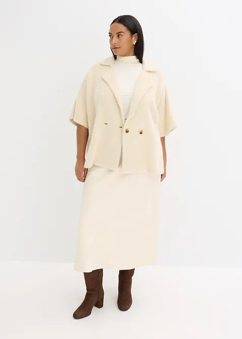 Pletený kabátek z peříčkové příze, bonprix