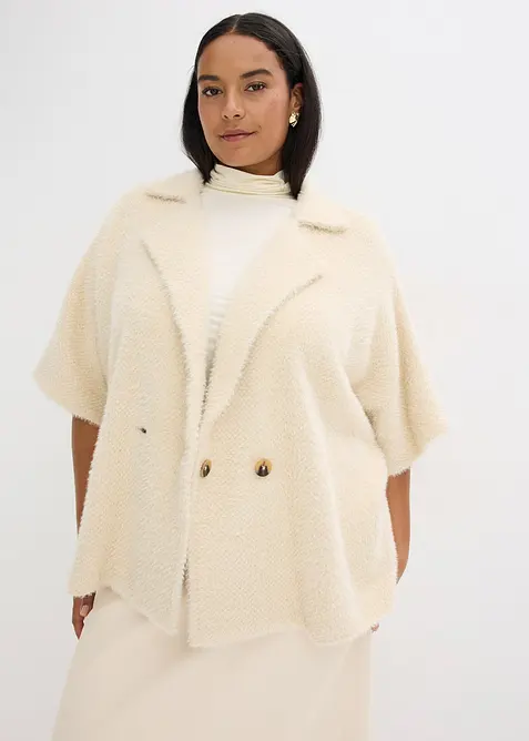 Pletený kabátek z peříčkové příze, bonprix