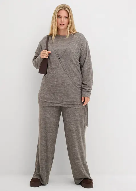 Zavinovací kardigan s pleteným vzhledem, bonprix