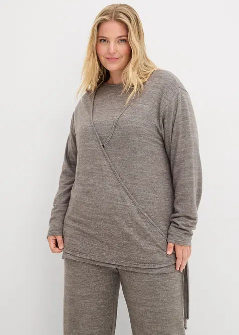 Zavinovací kardigan s pleteným vzhledem, bonprix