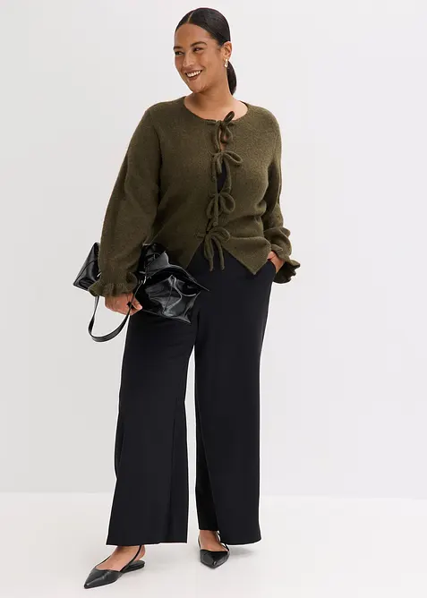 Oversize pletený kabátek z měkké vlněné směsi, bonprix