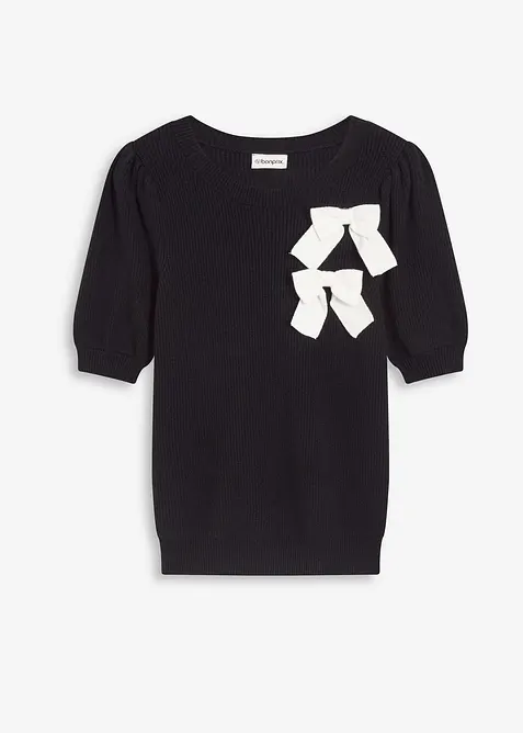 Svetr s aplikací mašle, bonprix