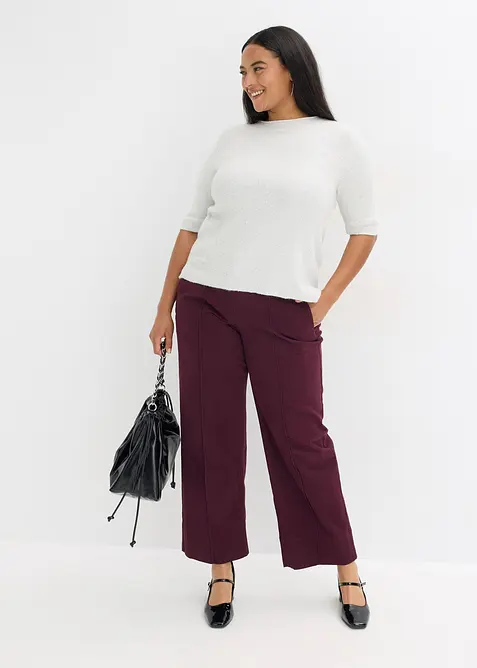 Svetr s polovičními rukávy, flitry a lesklou přízí, bonprix