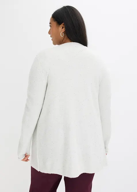 Krátký pletený kabát s pajetkami a lesklou přízí, bonprix