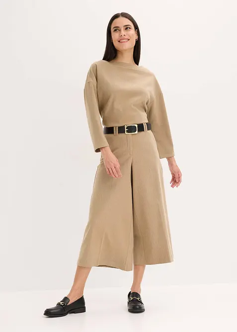 Kalhoty se vzorem rybí kosti a s vlněným vzhledem, bonprix