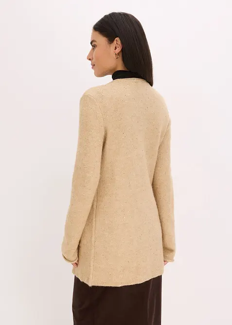 Krátký pletený kabát s pajetkami a lesklou přízí, bonprix