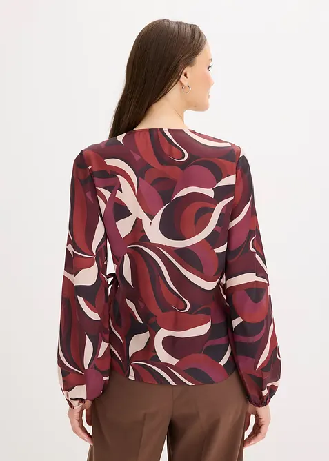 Zavinovací halenka ze splývavého saténu, bonprix